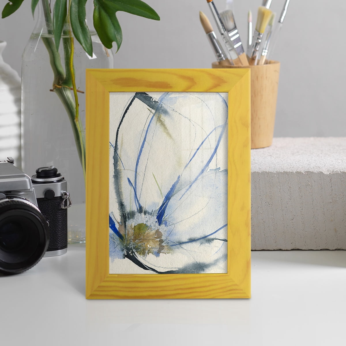 Cobalt & Paynes Petals II - Framed Print w/glass - Sunflower Yellow