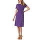 thumbnail image 1 of Vestido Midi Casual de Manga Corta para Mujer INSPIRE CHIC en S, Color Púrpura, 1 of 6