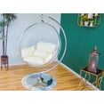 thumbnail image 3 of SK CHUMRA Bubble Chair Acrylic Swing with Stand, Cushion, Chrome and Gold finish | Living Room Bedroom Accent Decor Active, 3 of 6