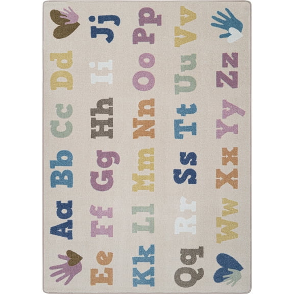 Joy Carpets Alphabet for Everyone 5'4" x 7'8" Indoor Area Rug in Color Multi