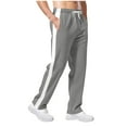 thumbnail image 4 of AnuYalue Men's Athletic Pants Lightweight Side Striped Sweatpant Open Bottom Workout Pants Jogger Pants for Running Gym, 4 of 7