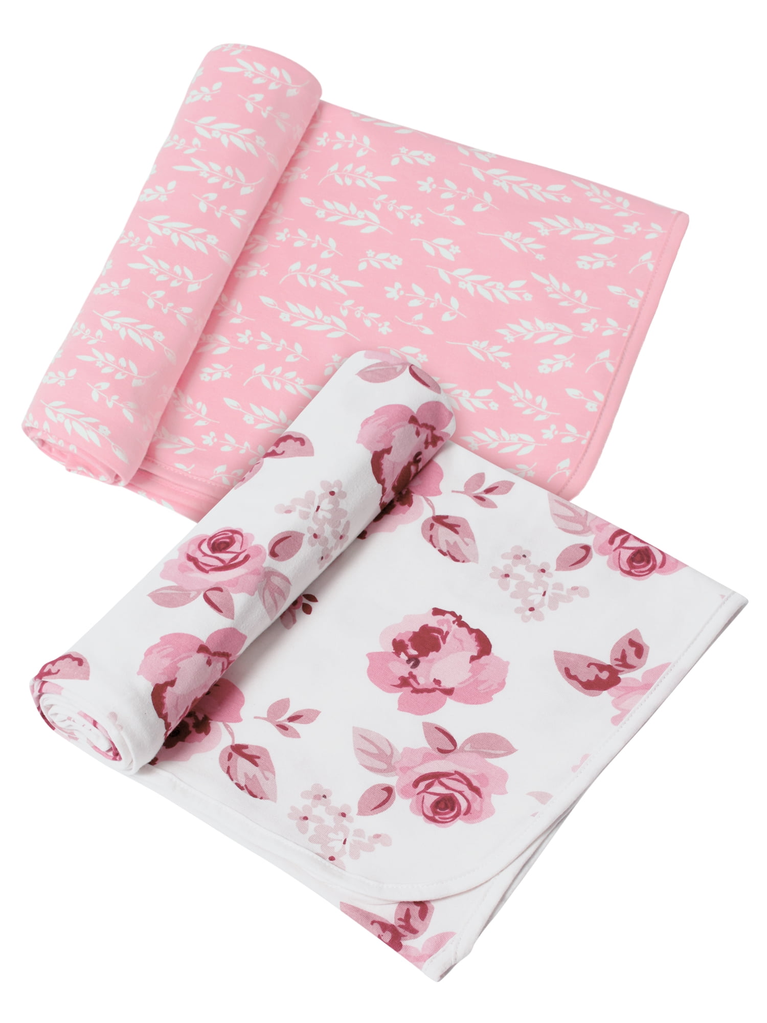 Modern Moments by Gerber Baby Girl XL Ultra Soft & Stretchy Swaddle Blankets, 2-Pack, 2-Pack, Pink Roses