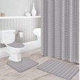 thumbnail image 3 of FMSHPON Modern 4 Piece Bathroom Set Shower Curtain Bath Rug Contour Mat and Toilet Lid Cover, 3 of 8