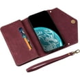thumbnail image 5 of Wallet Case for Samsung Galaxy A14 for Women, Faux Leather Shoulder Crossbody Purse Handbag Neck Strap Lanyard Cover with ID Card Holder Phone Case for Samsung Galaxy A14 XK Wine, 5 of 8