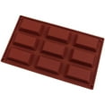 thumbnail image 2 of Molde rectangular para chocolate de 9 eslabones | Molde de silicona de grado alimenticio para barras de chocolate, bombas de cetonas y barras de proteína | 28,4 x 16,6 cm | Apto para horno, microon, 2 of 3