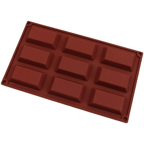 geerera 9-Cavity Silicone Chocolate Mold, Small Rectangle Design for Baking/Candy Making, Heat-Resistant up to 230°C, Dishwasher Safe