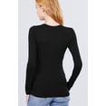 thumbnail image 4 of Simply Fashion Active Basic CrewNeck LongSleeve Slim Fit Cotton Tshirts ,black,small, 4 of 4