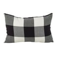 thumbnail image 2 of Fennco Styles Holiday Buffalo Check Decorative Cotton Lumbar Throw Pillow Covers 13" W x 20" L, Set of 2 - Black Accent Cushion Cases for Couch, Living Room, Bedroom, Office and Christmas Décor, 2 of 6