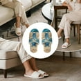 thumbnail image 6 of Xoenoiee Beach Turtle Starfish Print Women Men Flannel Slippers, Slip on House Shoes Warm Breathable Fleece Slippers Open Toe House Shoes for Home Hotel, 7.5-8.5 Women/6.5-7.5 Men, 6 of 7