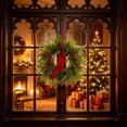 thumbnail image 5 of 50cm Artificial Norfolk Pine Wreath, Christmas Simulation Door Hanging Flower Wreath Decoration, Realistic Plastic Green Garland for Fireplace Stair Door Wall, Flexible Festive Holiday Home Decor, 5 of 6