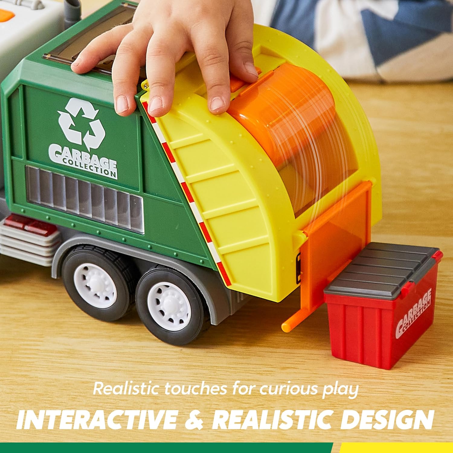 Joyfy LED Garbage Truck, Bump & Go with Lights, Sounds & Hatch photo 3