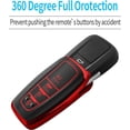 thumbnail image 4 of Key Fob Cover Compatible with Toyota RAV4 Camry 4Runner Highlander Corolla Prius Avalon C-HR GT86 2019-2025 Keychain Case Holder Protector,Red, 4 of 5