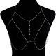 thumbnail image 1 of Collar de cadena sexy y exagerada para ropa de playa, informal, con colgante de diamantes brillantes y borlas, cadena para el pecho, 1 of 5