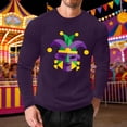thumbnail image 2 of Camisetas Casuales de los Hombres de Moda Suelta Elástica Fitness Home Carnaval Impreso de Manga Larga con Cuello Redondo con Poliéster Suave, Top Transpirable, 2 of 5