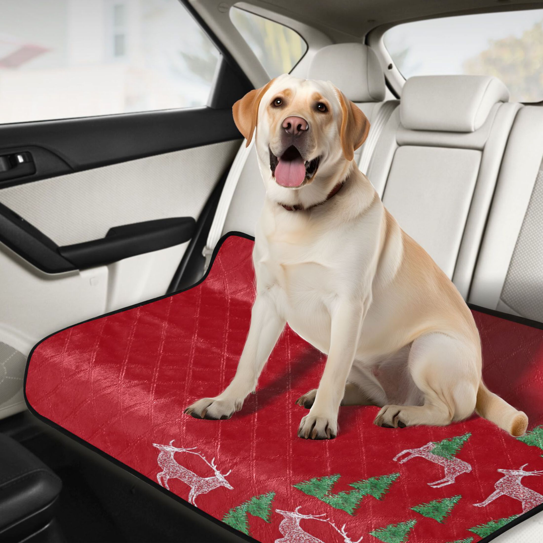 IAUYY Washable Pee Pads for Dogs Smallx3 Absorbent and Leak-Proof Non-Slip Reusable Puppy Pee Pads for Dogs Applicable to Playpen Potty Crate Red Deer Festival Theme
