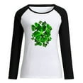 thumbnail image 4 of Fesfesfes Long Sleeve Tops for Women Raglan Patchwork St. Patrick's Day Heart Printed Round Neck Shirt Casual Tee Tops, 4 of 4