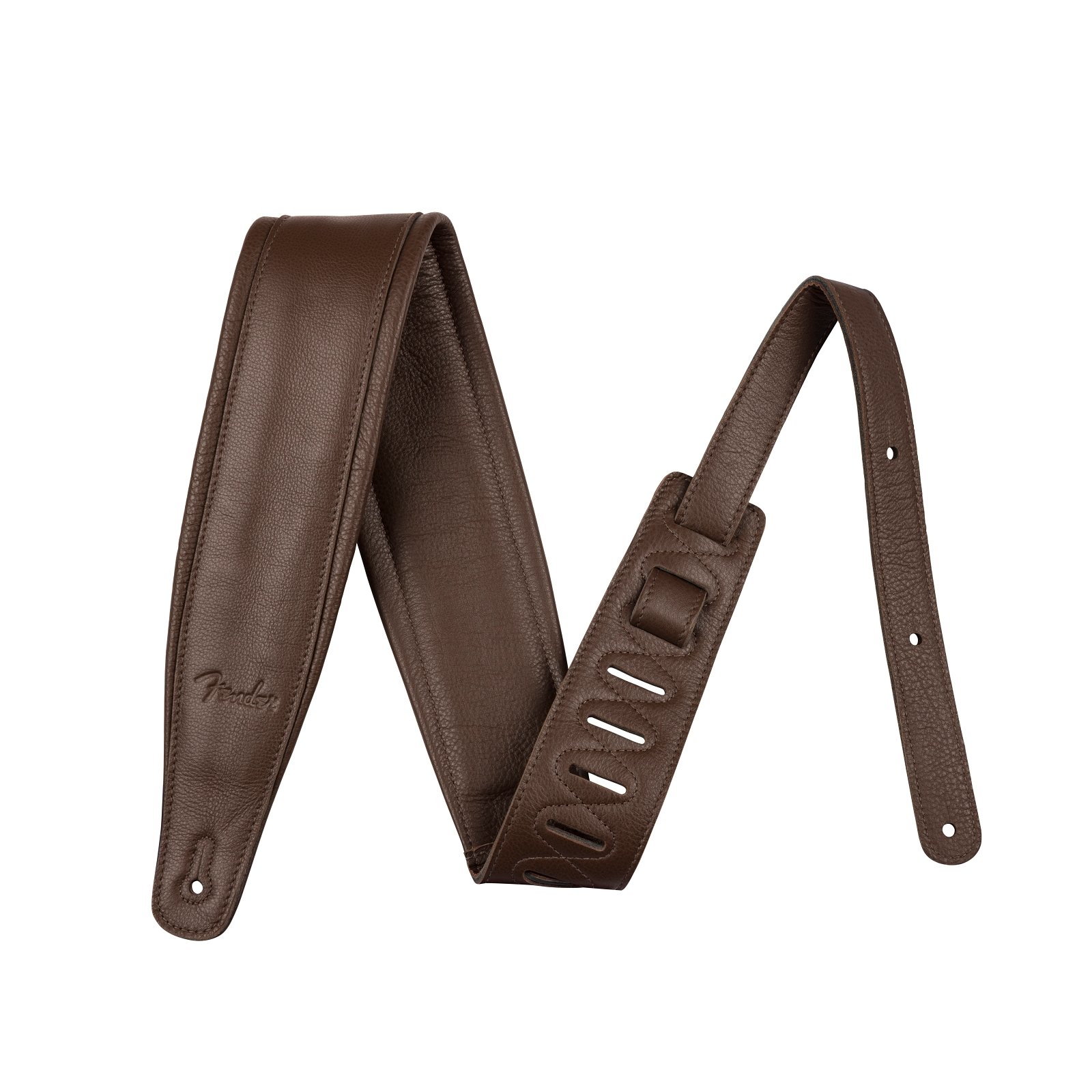 Fender Premium Leather 3.5" Guitar Strap, Brown