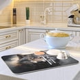 thumbnail image 6 of Wolf Print Dish Drying Mat for Kitchen Counter, Ultra Absorbent Reversible Microfiber Dishes Drying Rack Pad Heat-resistant Mats 16x18in, 6 of 7