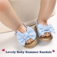 thumbnail image 2 of Infant Baby Girls Summer Sandals with Flower Soft Sole Newborn Toddler First Walker Crib Dress Shoes, 2 of 6