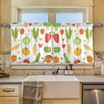 thumbnail image 2 of Yayeee Kitchen Curtains Tier Set of 2 Light Filtering 57"x36" Over Sink Window Panels, White Vegetables Pattern, 2 of 7