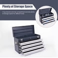 thumbnail image 5 of Excelo 21" 4-Drawer Portable Tool Chest, 300 lb Heavy-Duty Lockable Steel Tool Box with EVA-Lined Drawers for Garage & Workshop,Grey, 5 of 11