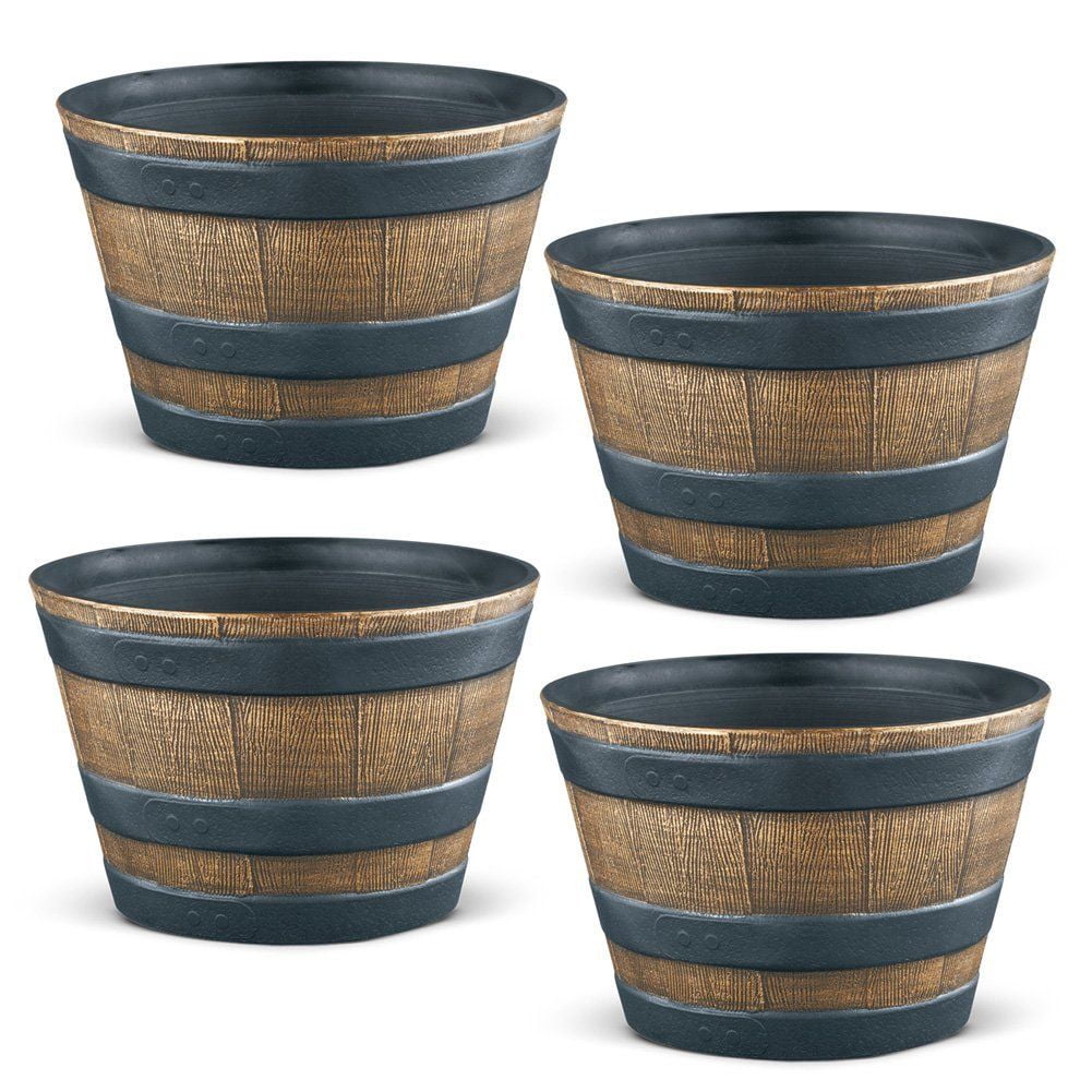GHP 4-Pcs 13"Diameter x 8"H Plastic Weather-Resistant