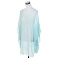 thumbnail image 2 of TrendsBlue Chiffon Geometric Sheer Kimono Wrap Blouse Poncho Beach Cover Up, 2 of 4