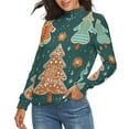 thumbnail image 2 of Ginger Christmas Tree Women's Turtleneck Sweater Long Sleeve Ribbed Fitted Turtle Neck Casual Fall Winter Collection Top S, 2 of 4