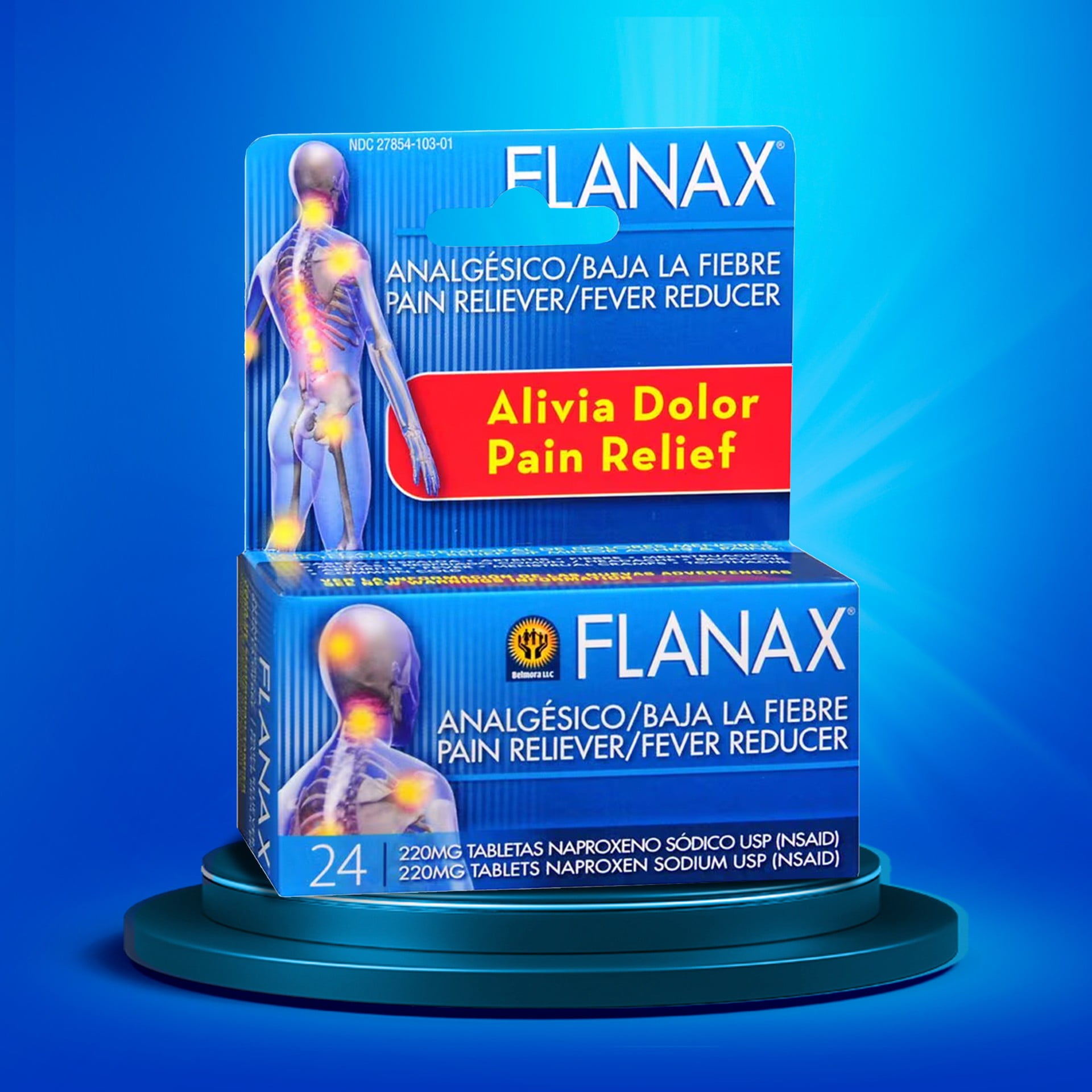 Flanax Pain Reliever/Fever Reducer Tablets, 24 Tablets