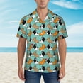 thumbnail image 2 of Fotbe Cute French Bulldog Hawaiian Shirt for Men Unisex Summer Beach Casual Short Sleeve Cotton Linen Button Down Shirts-Small, 2 of 5