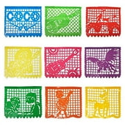 Neumx 2 Pack Coco Party Banner Multi Colored Papel Picado Party Garland Decorations 15 Feet Long & 9 Plastic Panels Each Banner
