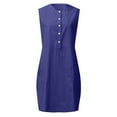 thumbnail image 4 of Sakmal Shirt Dress Summer Dresses for Women 2025 Midi Sleeveless Blue Dresses ,Sizes S-2XL, 4 of 5