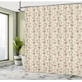 thumbnail image 4 of Ambesonne Floral Shower Curtain, Vintage Cotton Flowers Art, 69"Wx84"L, Pale Caramel Grey Yellow, 4 of 4