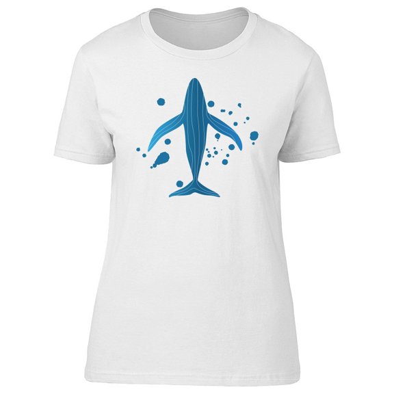 Beautiful Blue Whale Swimming Tee Women's -Image by Shutterstock