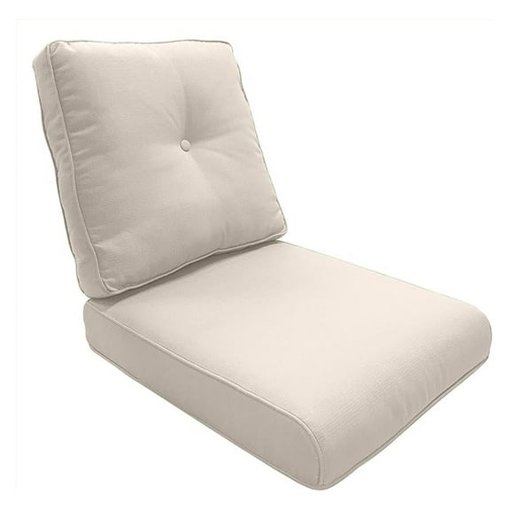 Patio Furniture Cushions - 2 Piece Beige Outdoor Seat & Back Cushions, High Back Deep Seat, Weather Resistant, Removable Cover