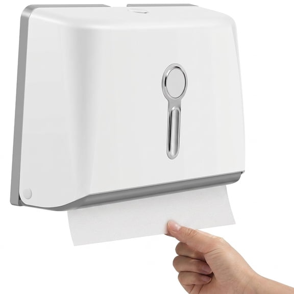 FUYGRCJ Paper Towel Dispenser, Wall Mounted Napkin Dispenser, Multifold Trifold, Z Fold, C Fold Paper Towel Holder Dispenser, Wall Adhesive or Drilling with Lock for Bathroom Restroom Kitchen