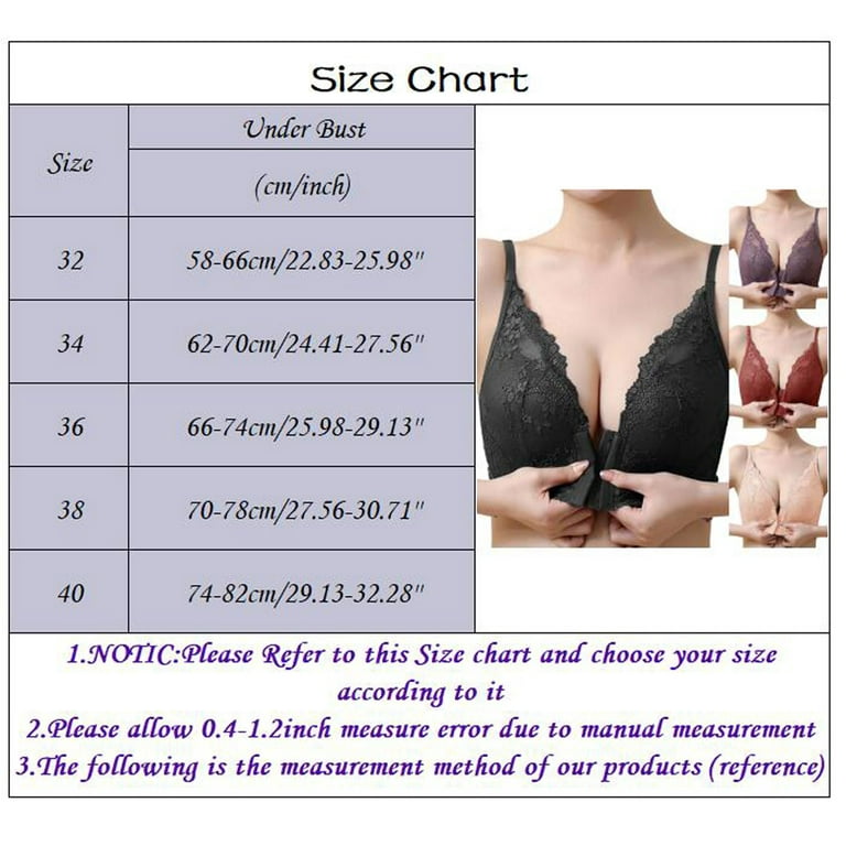 Reveal Women's Low-key Lace Front-close Bra - B30311 40d Black