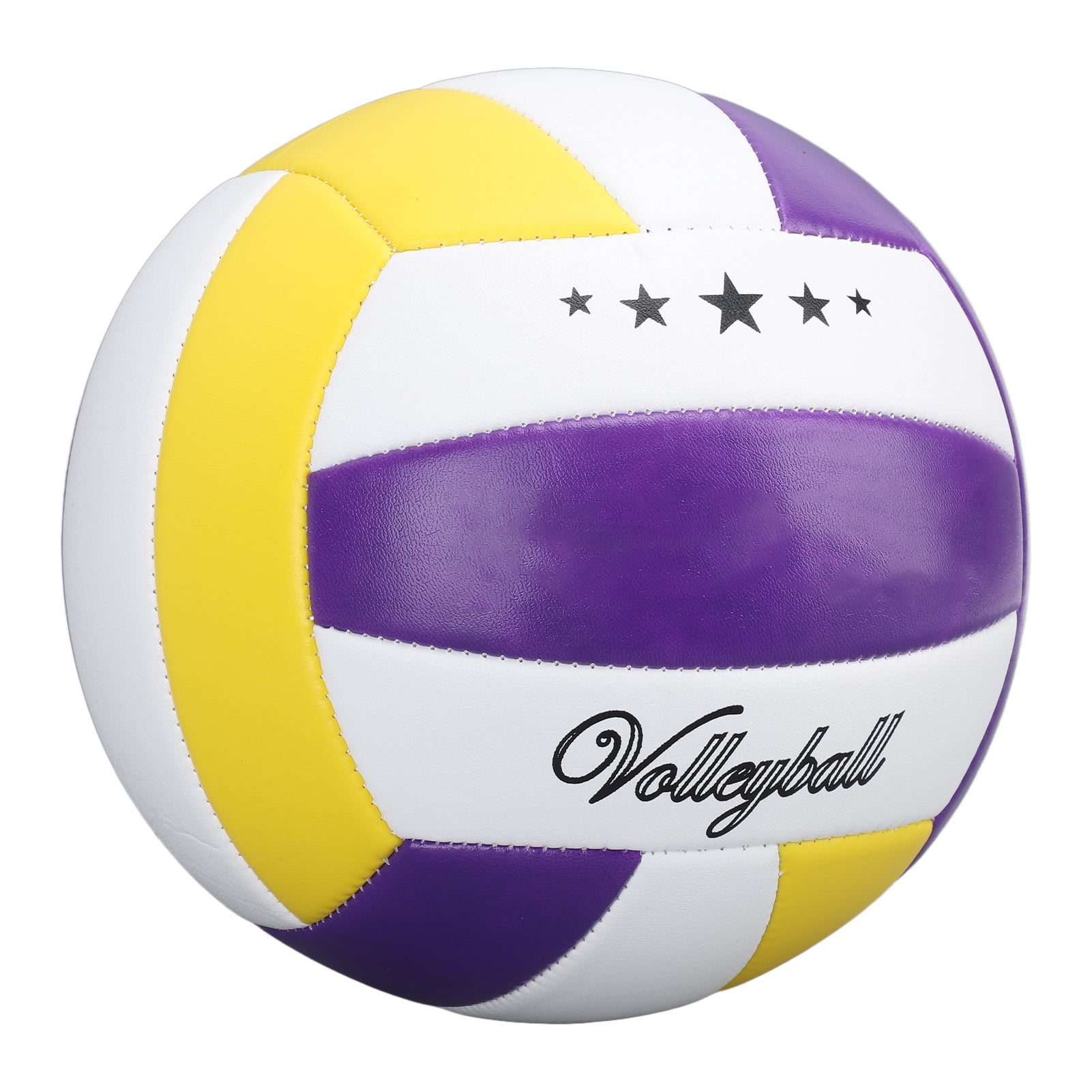 BIMZUC Volleyball Size 5 Purple Yellow White PVC Indoor Outdoor Sports Training Volleyball for Beginner Teenager (7.87 inches / 20 cm)