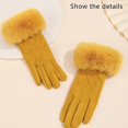 thumbnail image 5 of amarillo Para Mujer Guantes para clima frío - Guantes cálidos y térmicos a prueba de viento 25 CM, 5 of 5