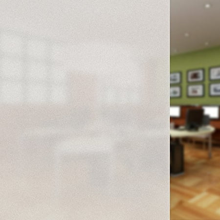 - CUH Non Adhesive Frosted Window Film Privacy Decorative Self Static Cling No Glue Anti-UV Matte White Translucent Window Sticker 17.7 by 78.7 Inch