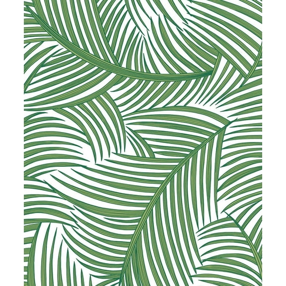 NextWall Tossed Palm Fronds Peel and Stick Wallpaper (Greenery)