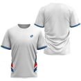 thumbnail image 2 of Camiseta de baloncesto de verano para hombre con estampado de tres colores en los laterales, de secado rápido, de manga corta, para entrenamiento de clubes, uniforme de fútbol, 2 of 5
