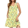 thumbnail image 2 of Sundress Plus Size Holiday Womens Dress Long Sleeve Dress for Women Women's Casual Gradient Sleeveless Crewneck Print Dress M Multicolor XL, 2 of 6