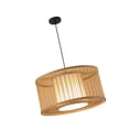 thumbnail image 3 of Lámpara colgante de bambú tejida a mano, lámpara colgante LED tradicional con Base E27, luz de techo de tejido rústico para restaurante, cafetería y Estilo H, 3 of 9