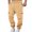 A-Khaki343, variant on Mens Cargo Joggers Fall Winter With Zipper Pockets For Workout Training Athletic Pants