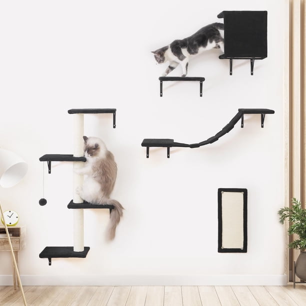 Escalador moderno para gatos Cat Furniture ESOTTE, montado en la pared, negro