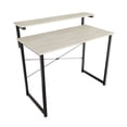 thumbnail image 4 of Castle Place Minimalist 39" Metal Computer Desk With Shelf, Light Grey, 4 of 11