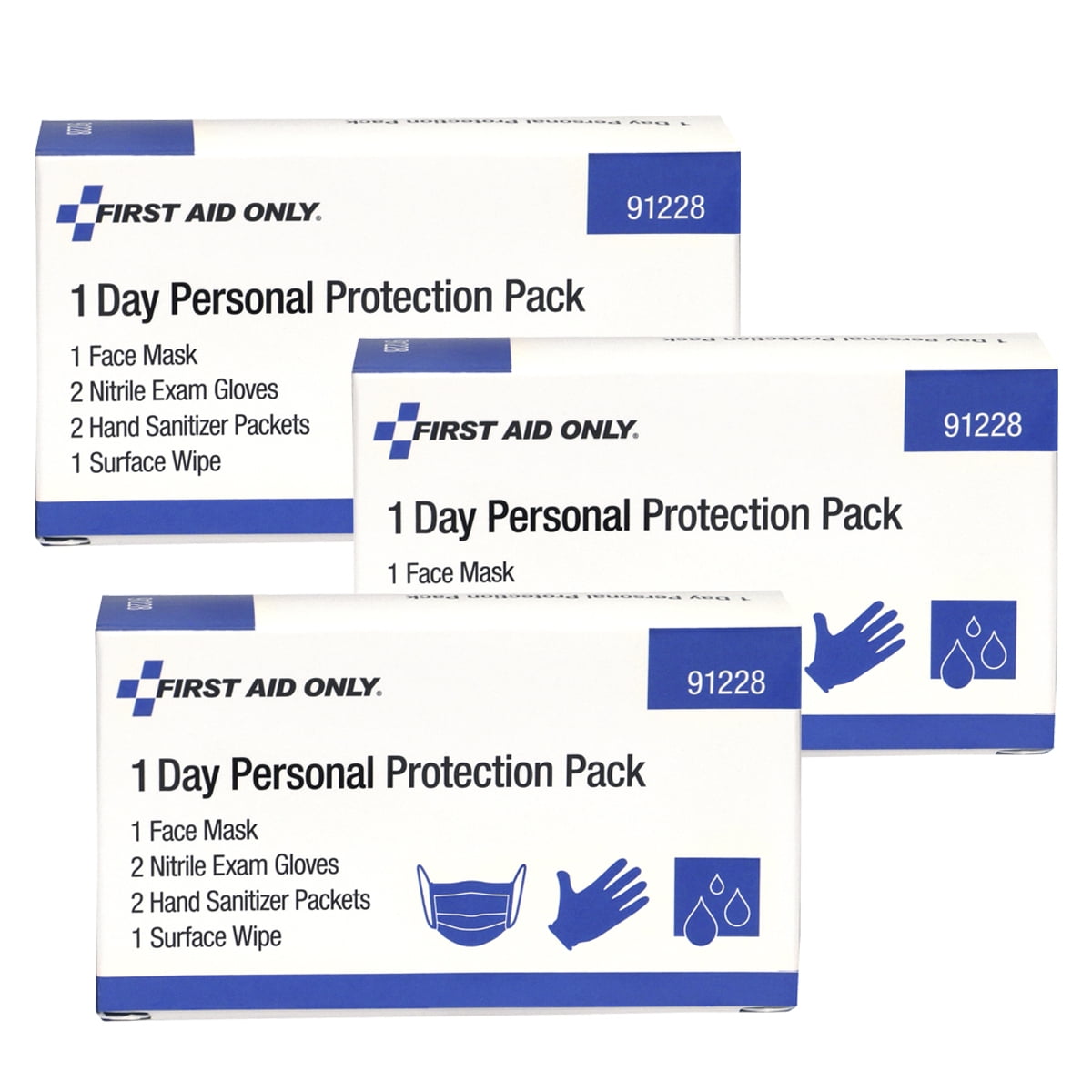 First Aid Only 1-Day Personal Protection Kit, 3 Pack