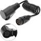 thumbnail image 1 of Trailer Extension Cord, 2M Trailer Cord, 7-7 Pin Spiral Extension Cord, 12V Adapter Cable, Trailer Extension Cord for Car Trailers, Caravans, Trucks, 1 of 5