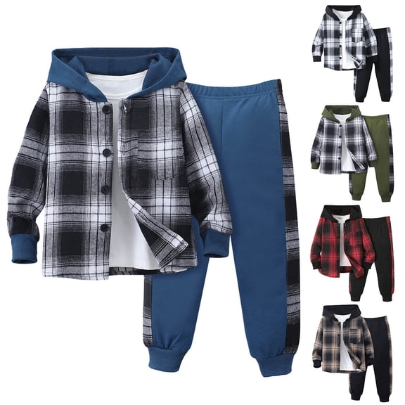 Back To School Clothes for Boys Boys Track Suit Hoodies and Joggers Pants Set Soccer Outfit Solid Color Hoodie Sets 2 Pieces Boys Sweatsuit Set